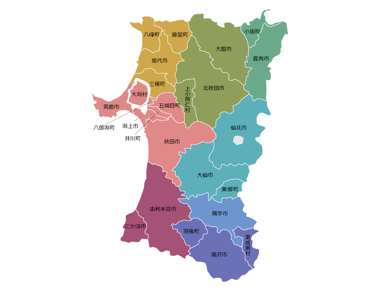 秋田県地図